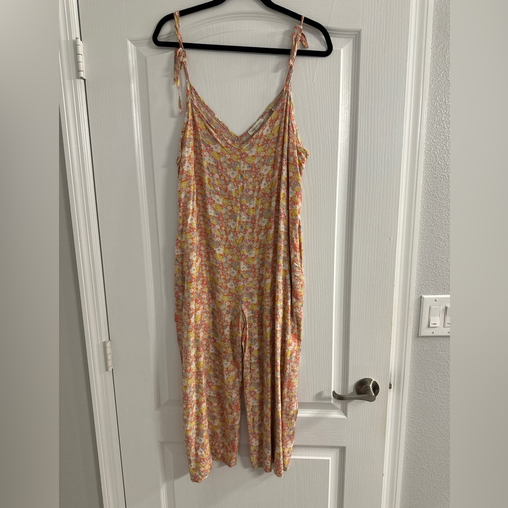 Orange Floral Multicolor Jumpsuit - Size M